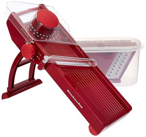 Users can even adjust the <b>slicer</b> to one of the following five thickness settings: 1/16-inch, 1/8-inch, 3/16-inch, 1/4-inch and 5/16-inch. . Kitchenaid mandoline slicer